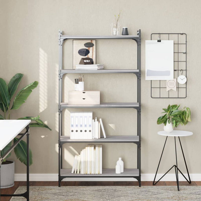 Abigeal Standard Bookcase, 154cm H x 80cm W x 30cm D, Grey Sonoma