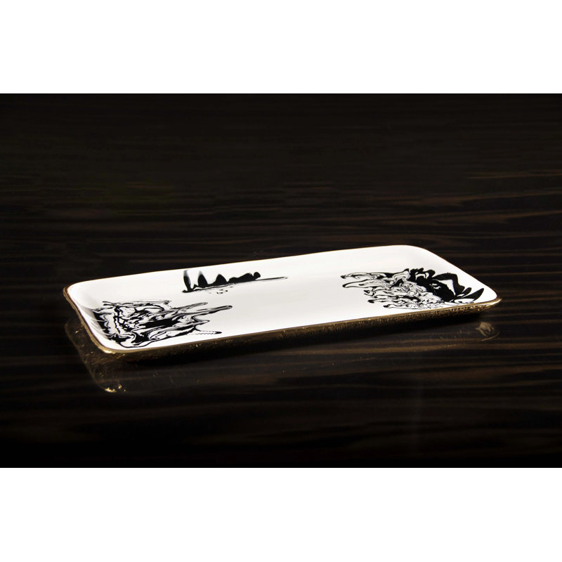 Grand plateau rectangulaire Bianco Nero