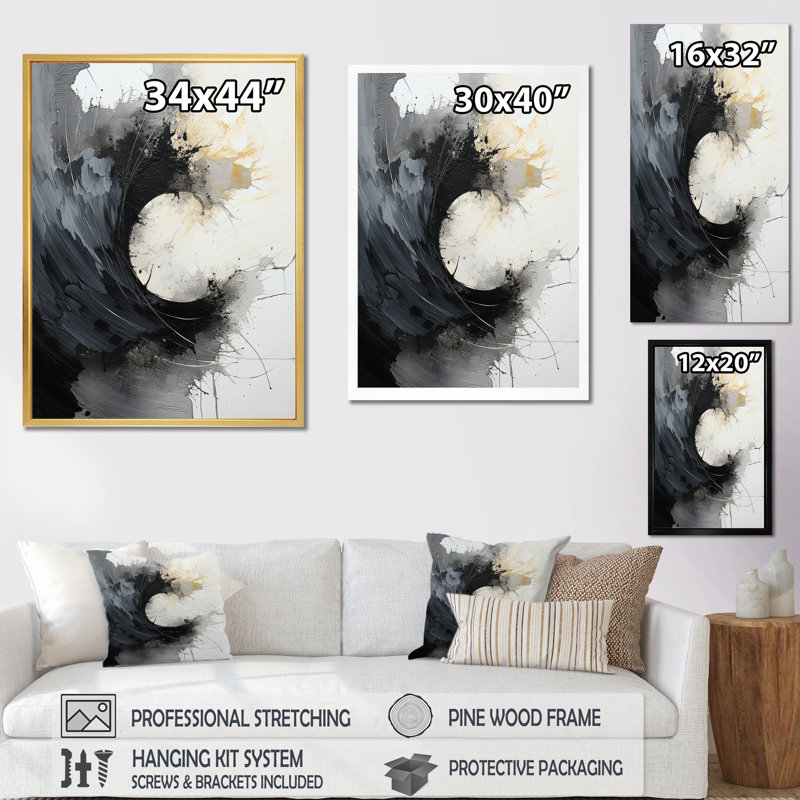 " Contrasting Harmony II ", Black Picture Framed, 20" H x 12" W x 1" D