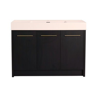 Meuble-lavabo autoportant de 48 po avec lavabo en résine