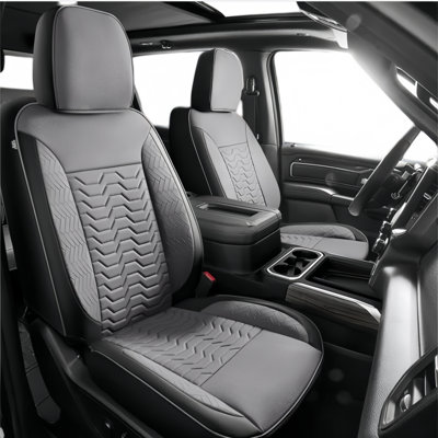 Housse de siège en cuir gris pour housses Chevy Silverado 2019-2026