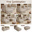 Canapé modulaire surdimensionné en chenille, canapé modulaire en forme de L avec repose-pieds, mobilier de salon 3 places avec coussins-635882110-635882111