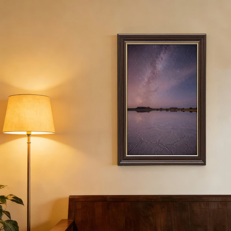 Art mural antique sur toile encadré doré pour le salon, la chambre à coucher, le bureau ou le vestibule - Décoration murale décorative avec ciel étoilé