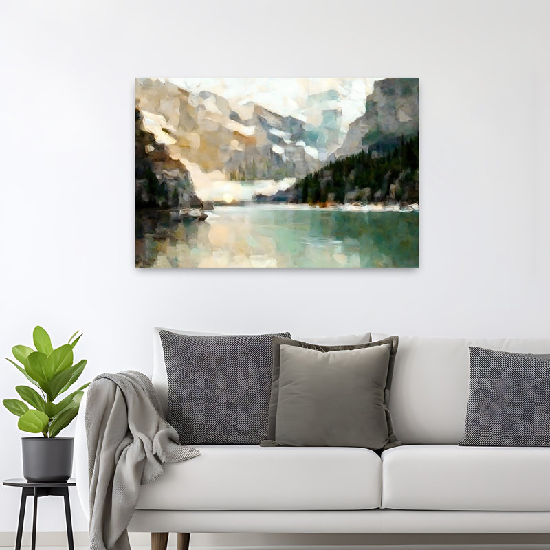 «Green Glacier Lake», art contemporain de paysage éthéréal abstrait