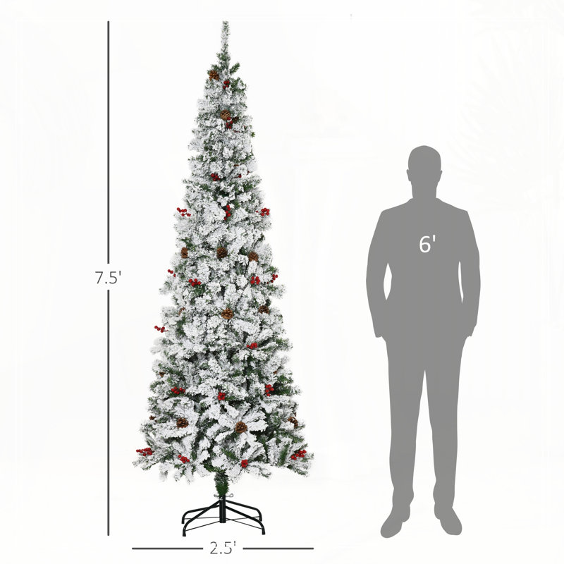 Arbre de Noël artificiel enneigé 7,5 pi, H 7,5 pi