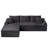 103" Modular Upholstered Sofa Corduroy Round Arm Sofa Chaise With Side Pocket And 2 Pillows - No Assembly Required-114217296