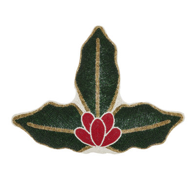Holly Poly Filled Throw Pillow