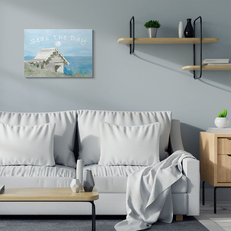 «Seas the Day» par Stellar Design Studio - impression d'art graphique, Toile tendue, H 30 po x l 24 po x P 1,5 po