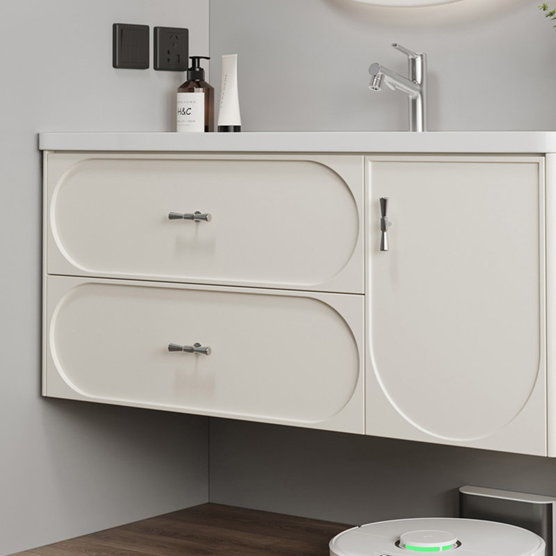 Armoire de salle de bain minimaliste de style crème