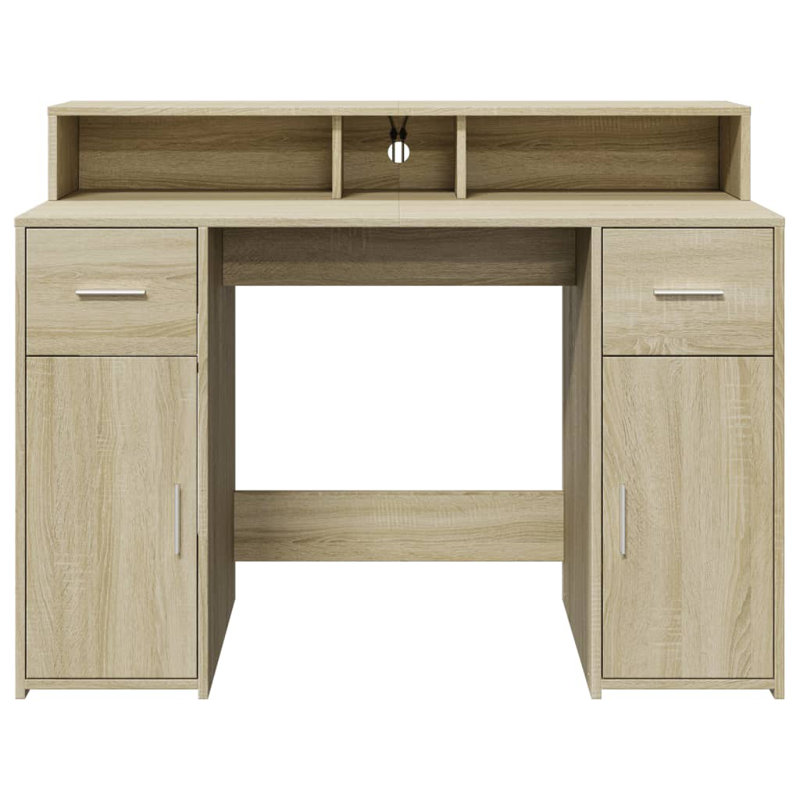 Computer Desk, 91cm H x 120cm W x 55cm D, Sonoma/Oak