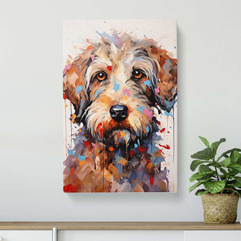 Labradoodle Expressionism No.3 - Wrapped Canvas, 50cm H x 35cm W x 3cm D