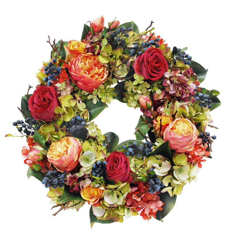 Hydrangea And Rose Wreath