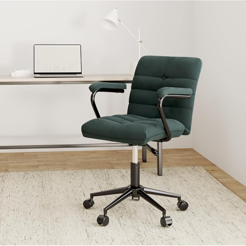 Fauteuil de bureau Kundra, Vert foncé, Noir