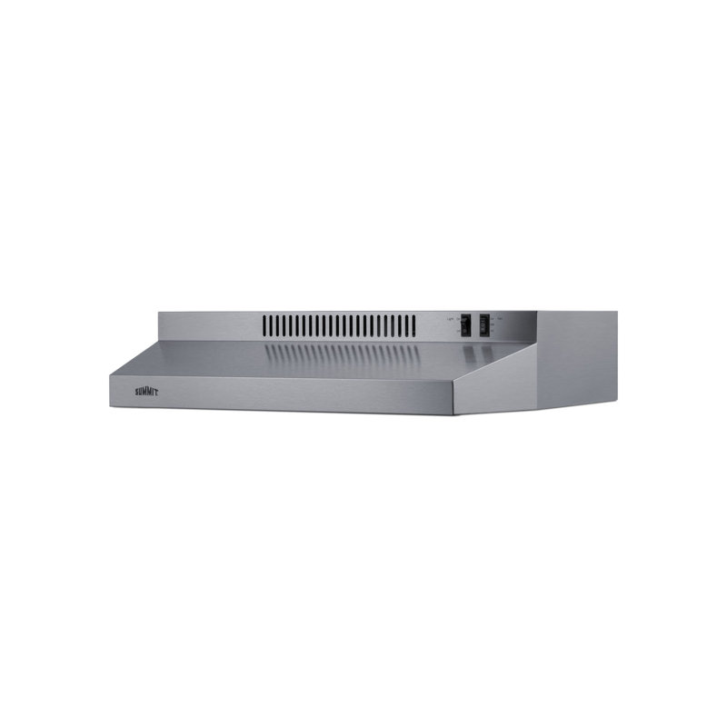 Summit Appliance Stainless Steel 220 CFM Convertible Under Cabinet Range Hood, 5.13" H x 23.88" W x 18.63" D