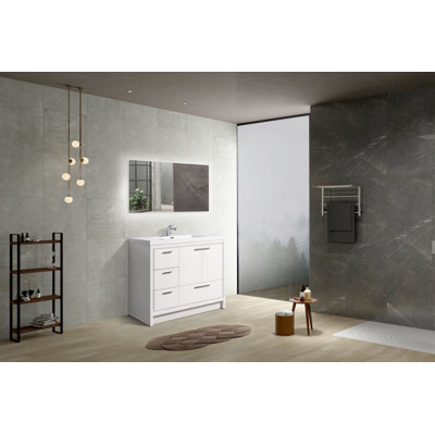42'' Single Bathroom Vanity with Plastic Top