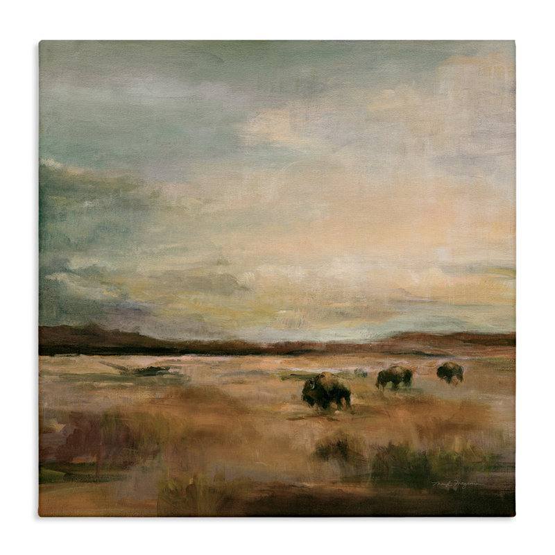 Art sur toile Buffalo Under Big Sky par Marilyn Hageman, H 30 po x l 30 po