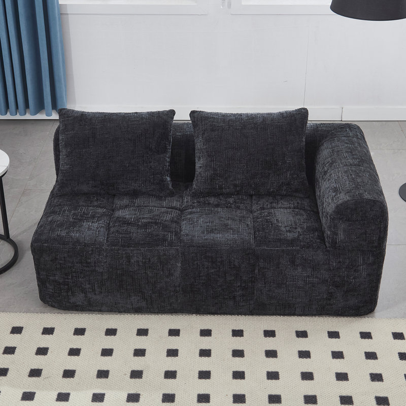Charmante chenille pour le décor - ajoute du charme aux adeptes de la chambre, Black