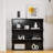 Multifunctional 4-Tier Black Book Shelf & Coffee Table