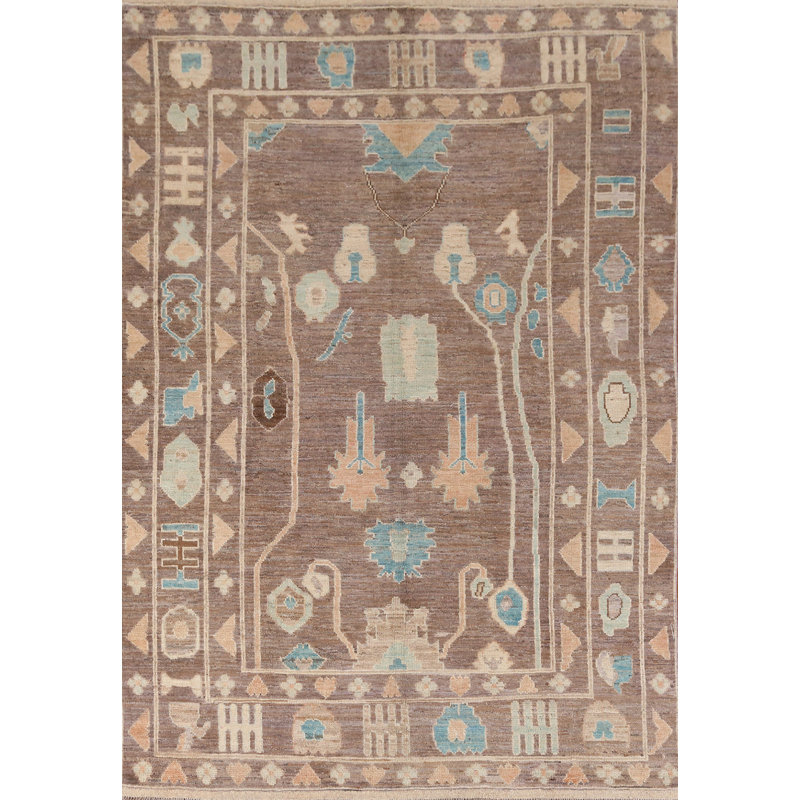 Vegetable Dye Oushak Turkish Area Rug 7x10