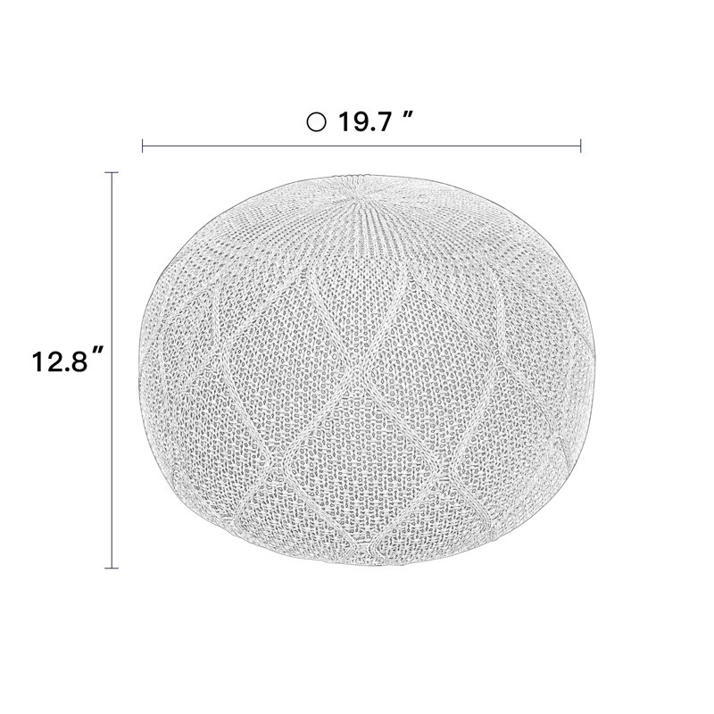 Almanda Upholstered Pouf, Red Polypropylene/Olefin
