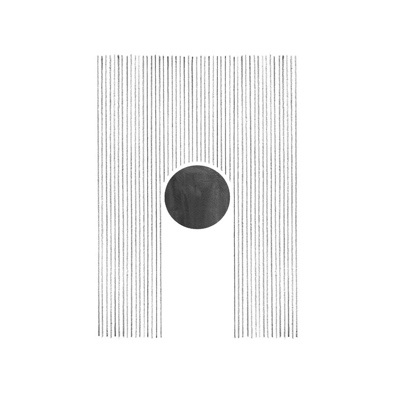 Lines And Black Sun - Print on Canvas, 66.04cm H x 45.72cm W x 3.81cm D, Wrapped Canvas