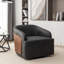 Fauteuil demi-tonneau pivotant en similicuir Broderic-1979426725