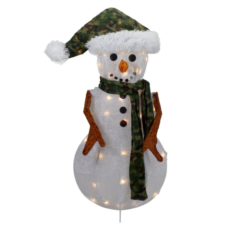 Décoration de Noël d'extérieur en chenille blanche et verte 24 po