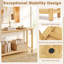 Grande table console en bois de teck 71 po avec canapé en bois de teck à 2 niveaux 71 po