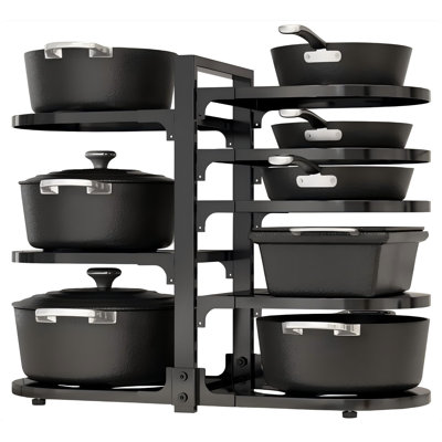 Organisateur de casseroles et de casseroles ajustables et robustes sous l'armoire, organisateurs de casseroles et de casseroles à 8 niveaux à l'intérieur de l'armoire, organisateurs d'armoires de cuisine et rangement