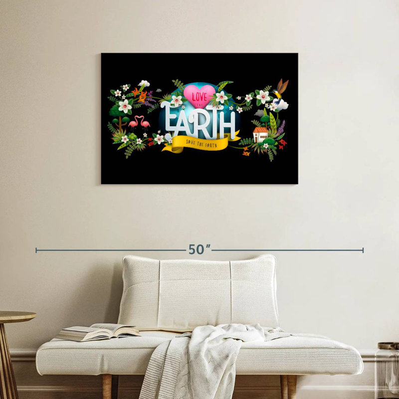 Floral Love The Earth, H 24 po x l 36 po