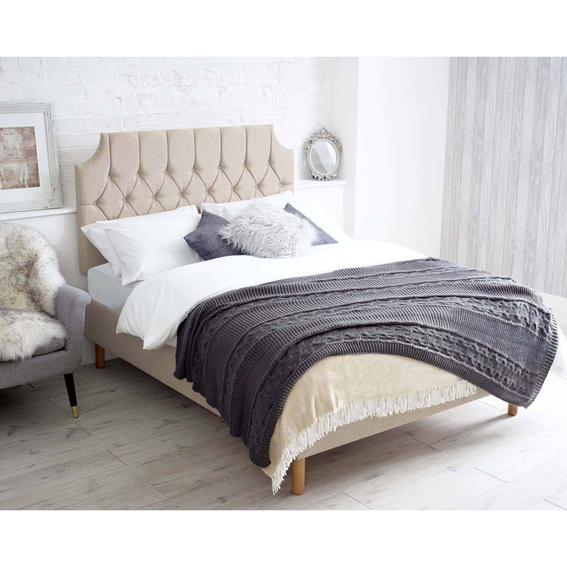 Aimee-Jo Upholstered Headboard, Super King (6'), Cream