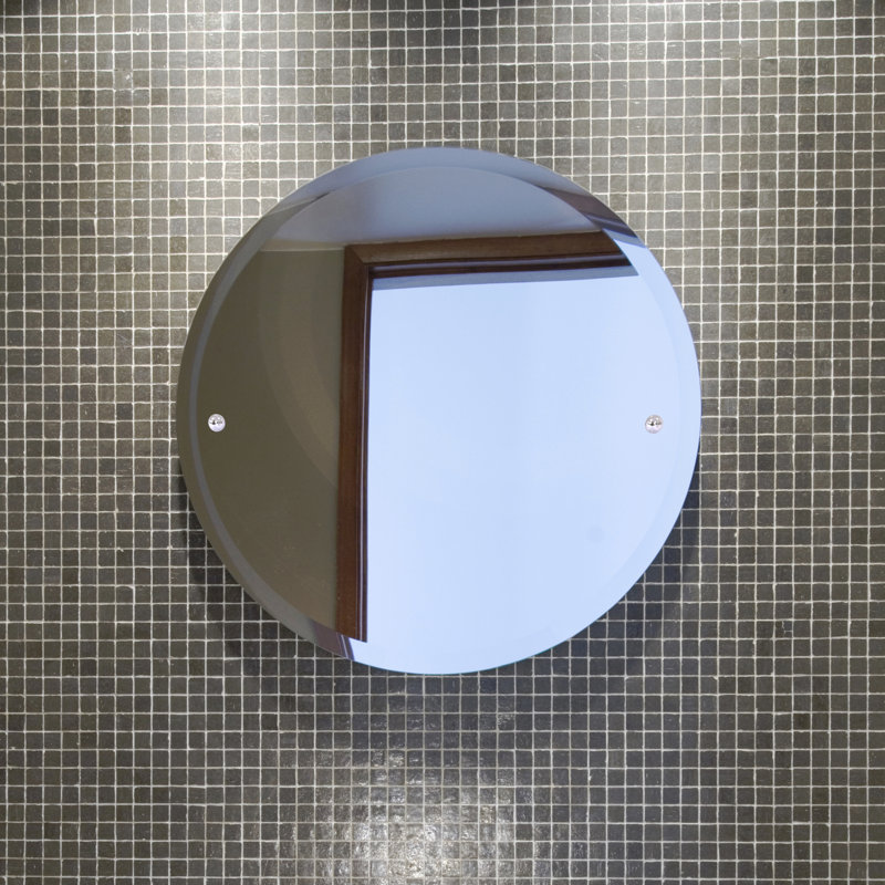 Miroir rond biseauté 22 po Marchmont, Chrome poli