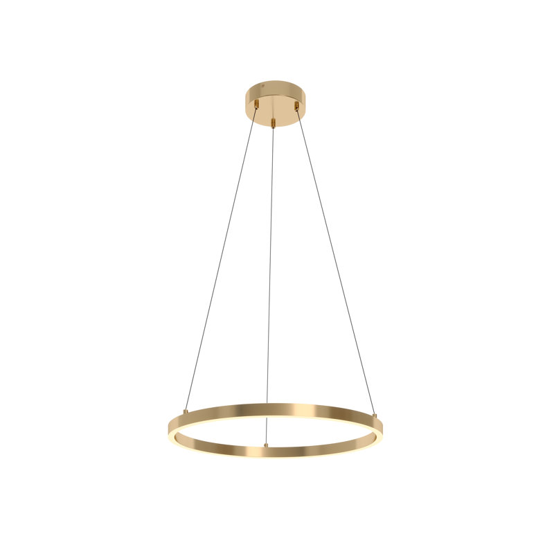 1 - Light LED Pendant with Accents, 1.42" H x 23.75" W x 23.75" D, Satin Brass
