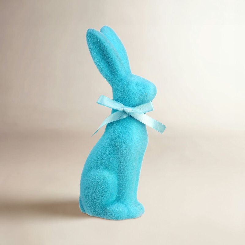Lapin en terre cuite 9,25 po, Bleu
