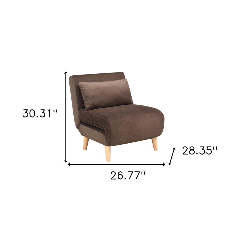  Fauteuil convertible brun avec coussin décoratif