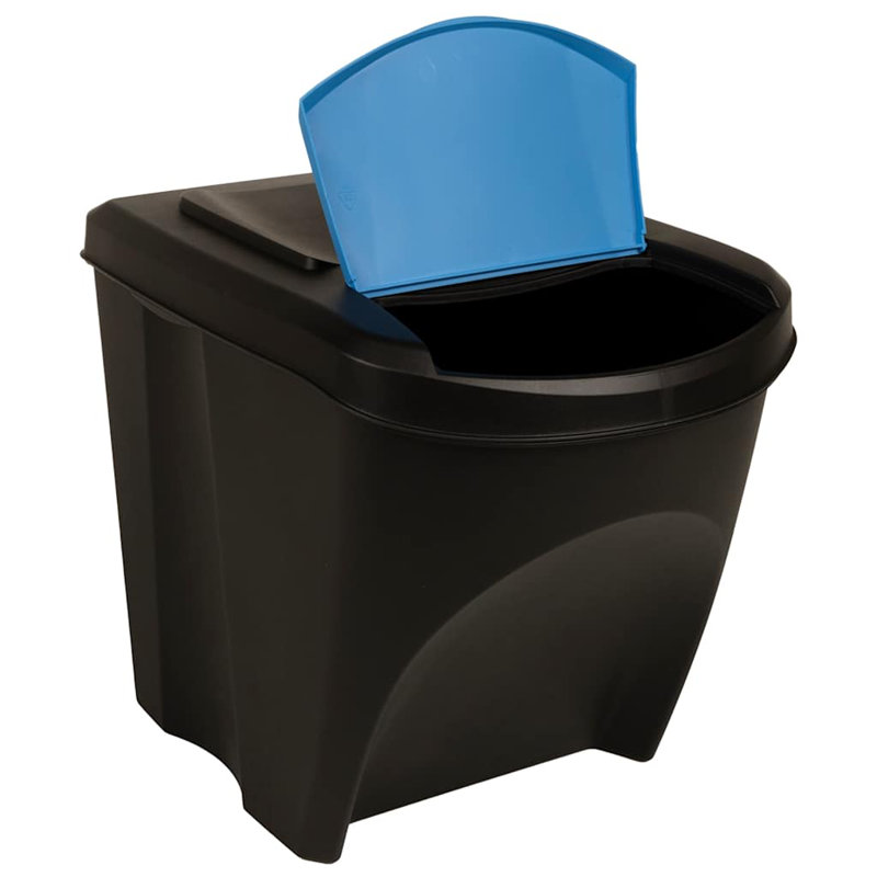 vidaXL Stackable Garbage Bin Boxes Anthracite 19.8 gal Polypropylene