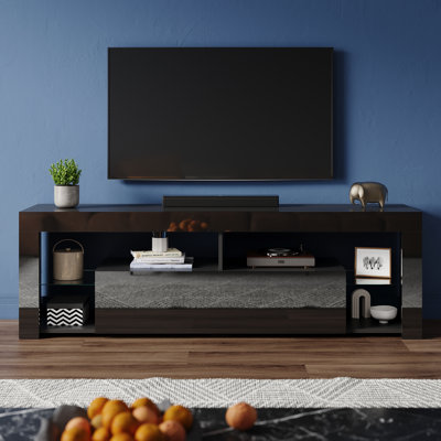 RGB Color Changing Light Mood TV Cabinet with Flip-Down Door