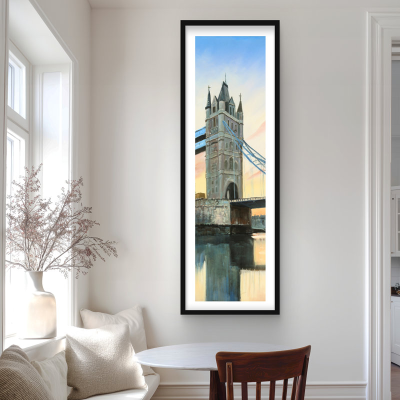 Coucher de soleil sur le pont de Londres | «Orange Livingroom», reproduction encadrée