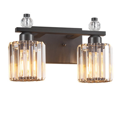 Lampe de meuble-lavabo moderne en cristal avec abat-jour cylindrique