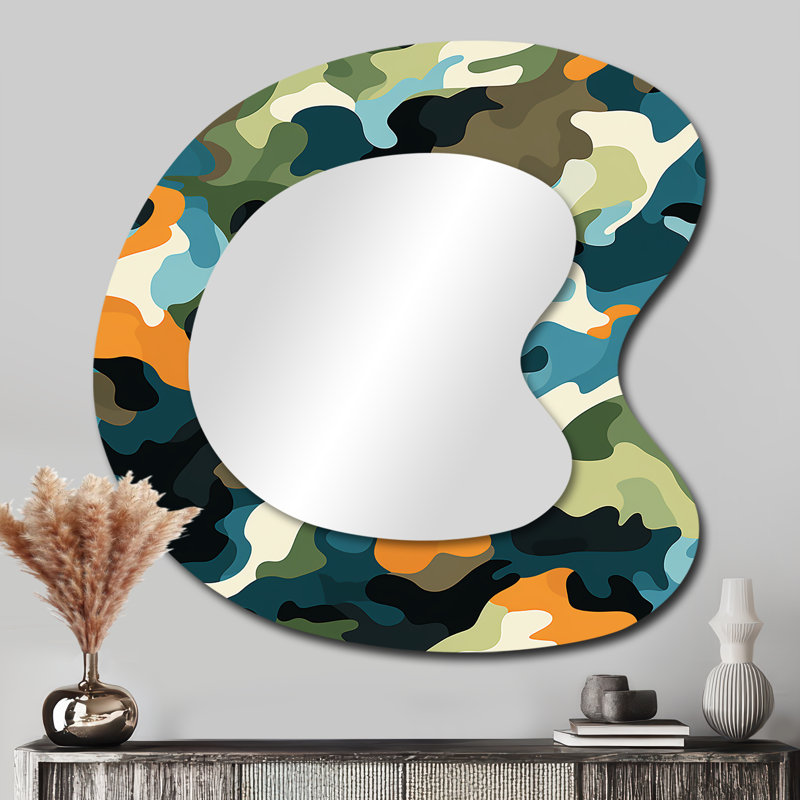 Miroir mural rétro rétro V - Camouflage, 33 po x 33 po