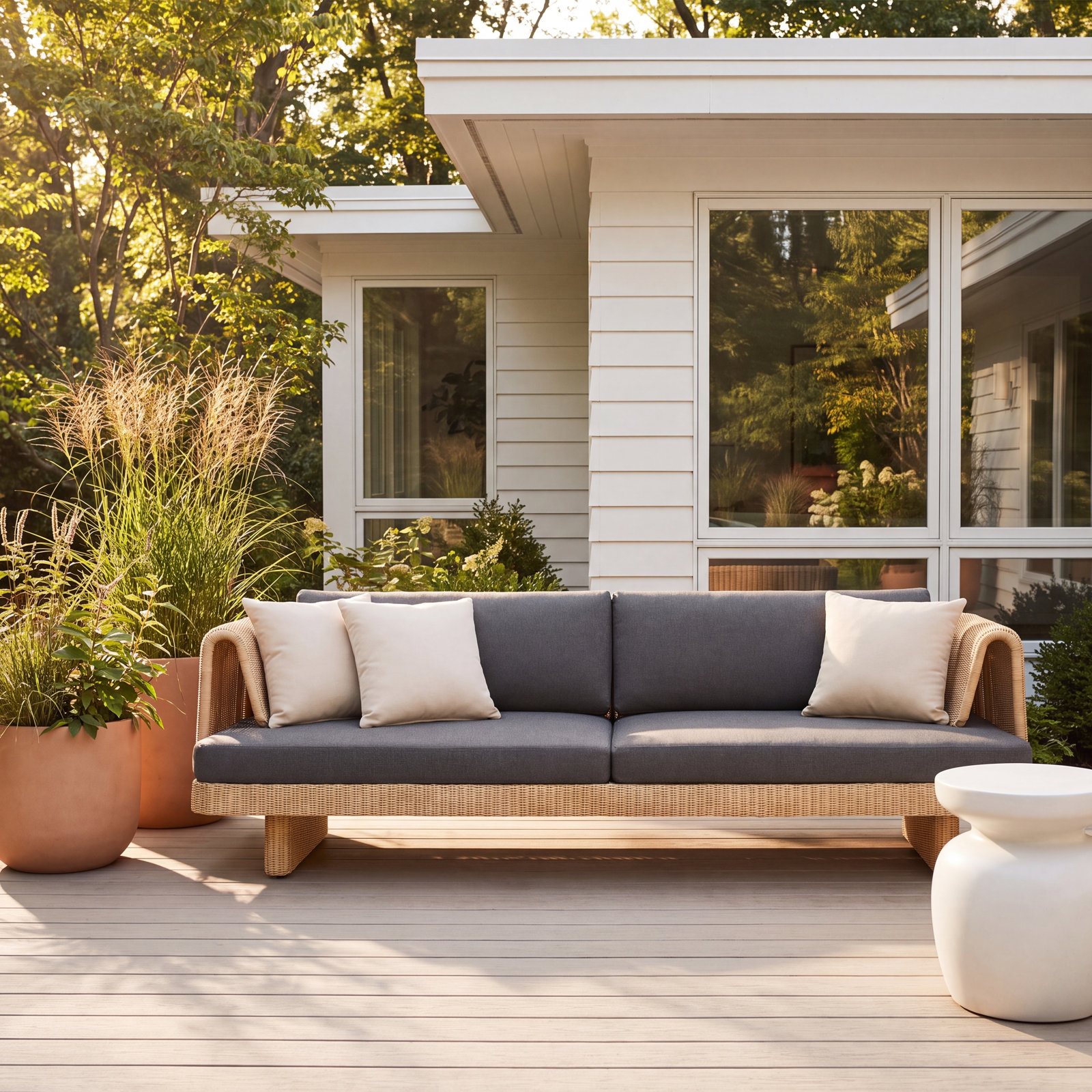 Loophole 91" Sunbrella® Patio Sofa, Toohey Charcoal
