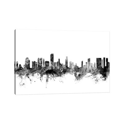 Honolulu, Hawaii In Black & White by Michael Tompsett - Wrapped Canvas Gallery-Wrapped Canvas Giclée