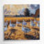 «Farm Geese Brown», art mural sur toile-1253518998