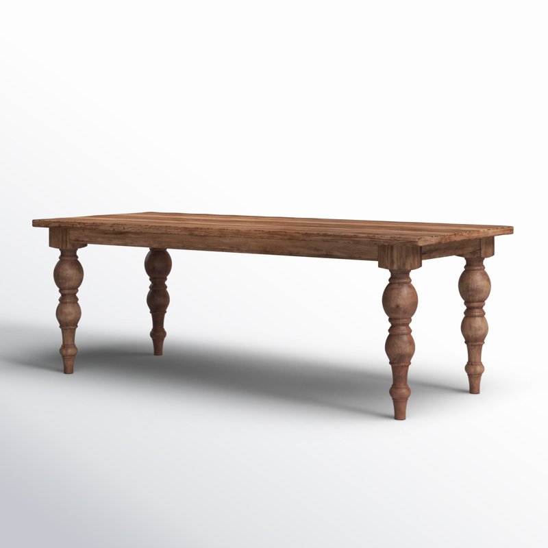Table de salle à manger rectangulaire en bois sculpté à 4 pieds Campbell, H 30 po x l 39 po x P 86 po