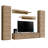 Volpe 100" Modern Floating Wall Mounted Entertainment Center with 16-Color LED Lighting, High Gloss Finish-822149148