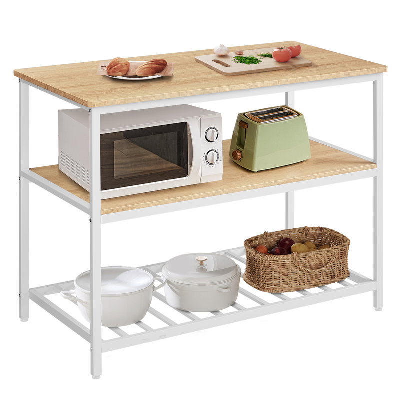Ladue 120cm W Stainless Steel Kitchen Island, White