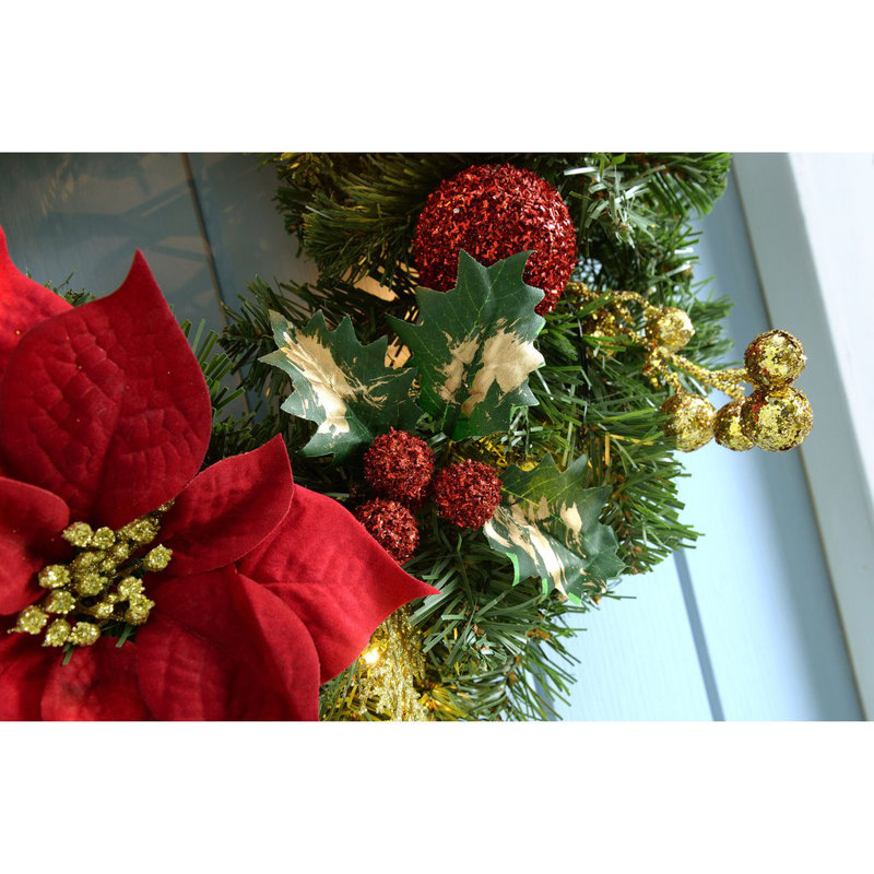 Faux Lighted 60cm Wreath