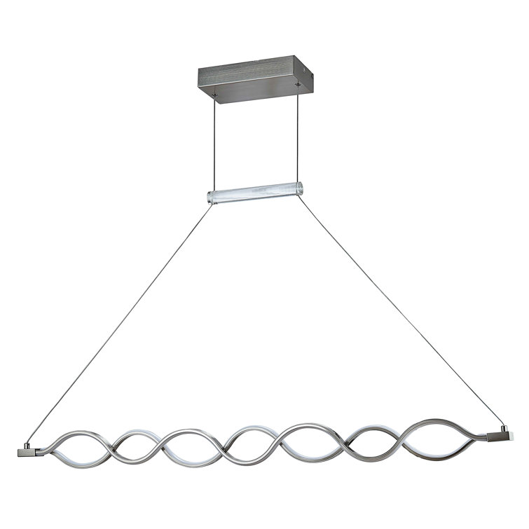 2 Light Led Array Pendant, Wave Design