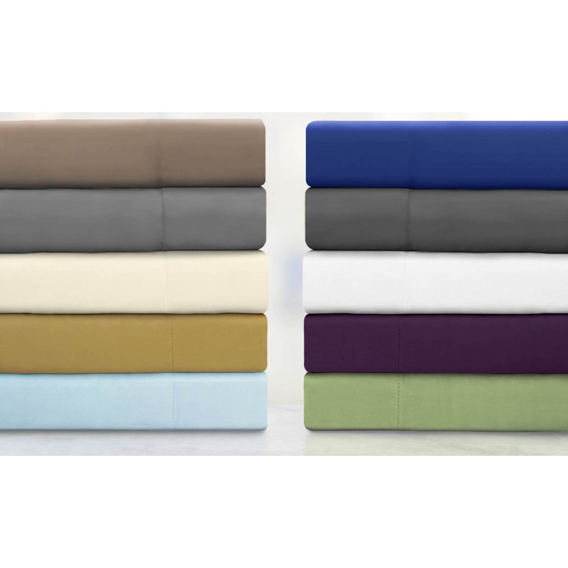 Superior 300 Thread Count Rayon from Bamboo Modern & Contemporary 3 Piece Duvet Cover Set, Full/Queen Duvet Cover, Smoke Blue