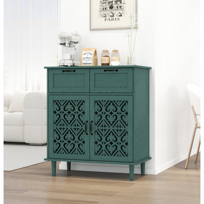 2 Door 2 Drawer Cabinet, American Furniture, Suitable For Bedroom, Living Room, Study by Charlton Home
